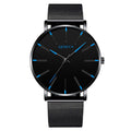 Elegant Minimalist Men's Ultra-Thin Stainless Steel Mesh Business Quartz Watch